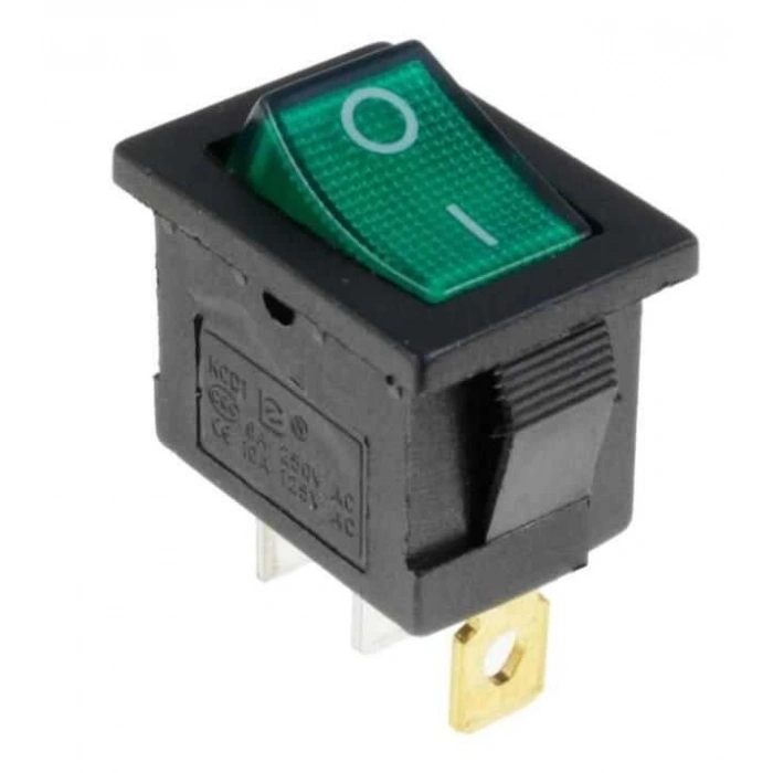 KCD1-1 Yeşil Işıklı On/Off Anahtar 3 Pin