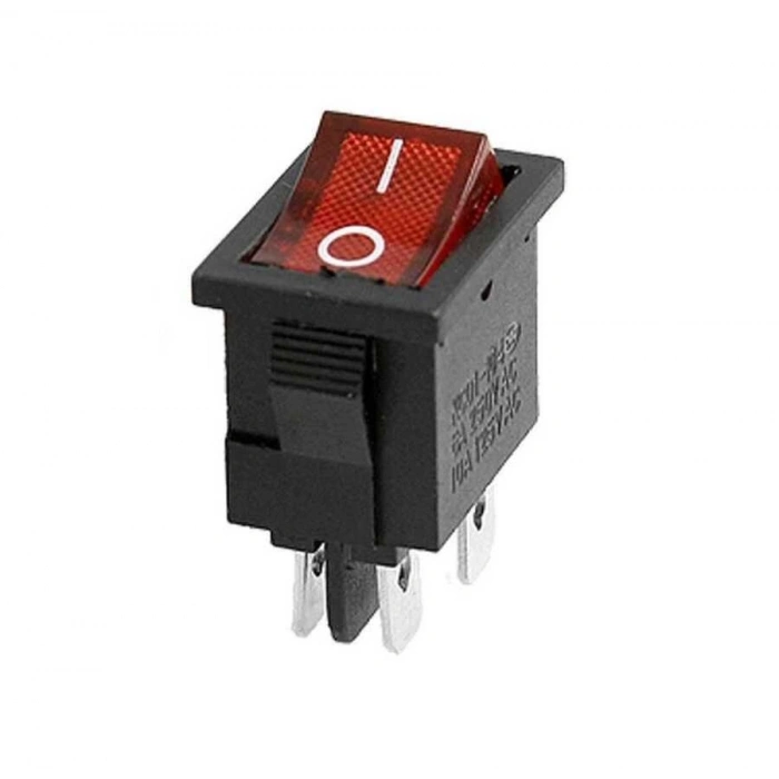 KCD1 Kırmızı Işıklı On/Off Anahtar 4 Pin