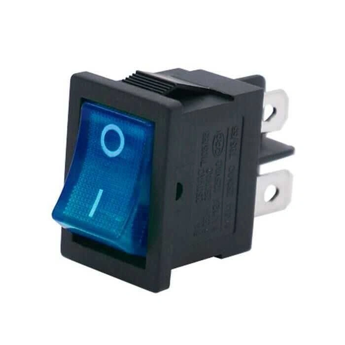 KCD1 Mavi Işıklı On/Off Anahtar 4 Pin
