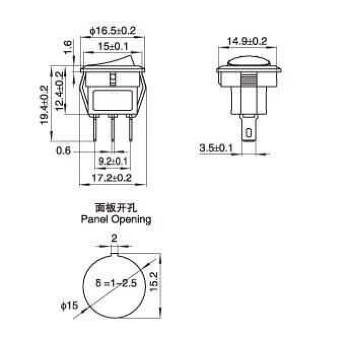 KCD11 Işıklı ON-OFF Anahtar 3 Pin