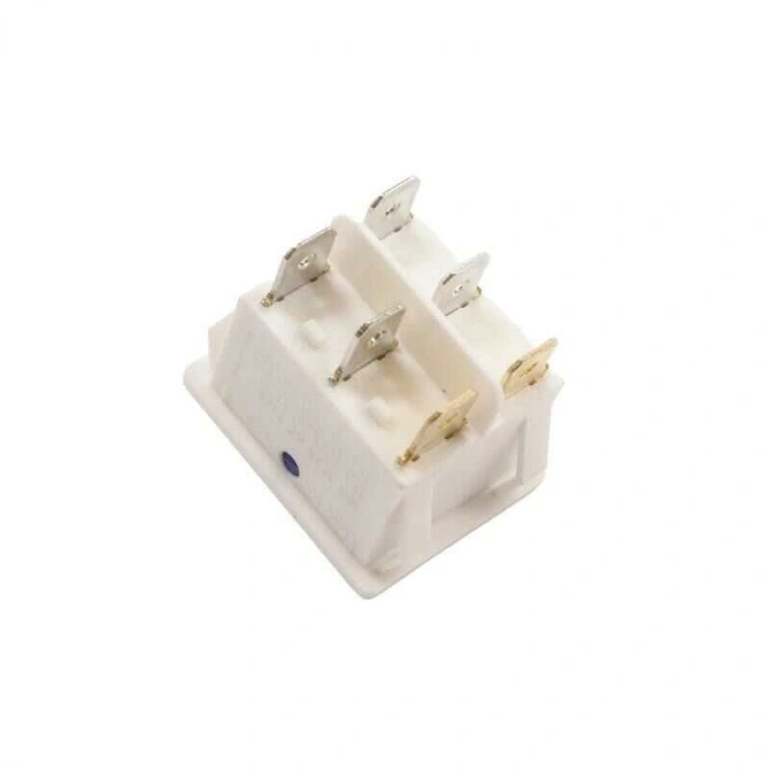 KCD4 İkili Işıklı ON-OFF Switch 6 Pin - Mavi