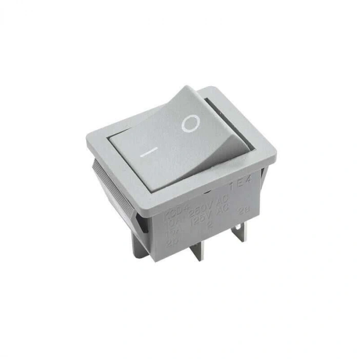 KCD4 Işıksız On/Off Anahtar 4 Pin - Gri