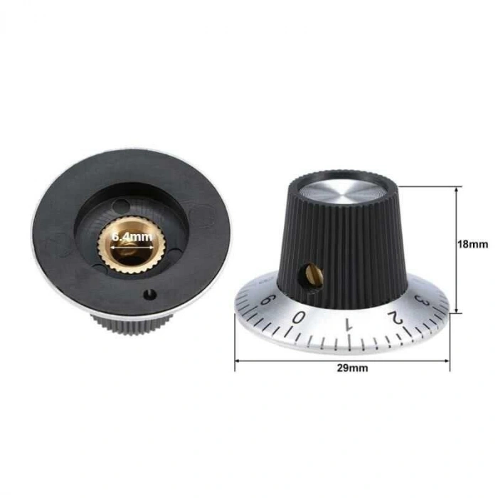 KN-C2 6.4mm Potansiyometre Başlığı - 29x18mm