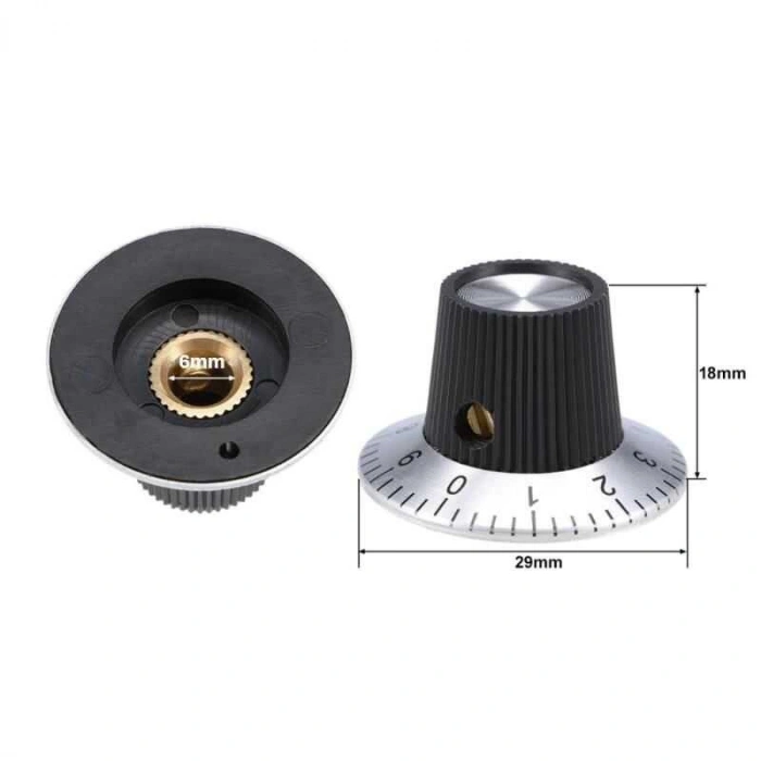 KN-C2 6mm Potansiyometre Başlığı - 29x18mm