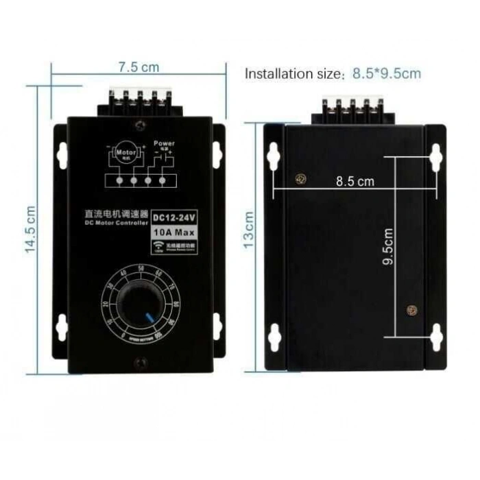 Kumandalı 10A DC Motor Sürücü PWM DC 12-24V