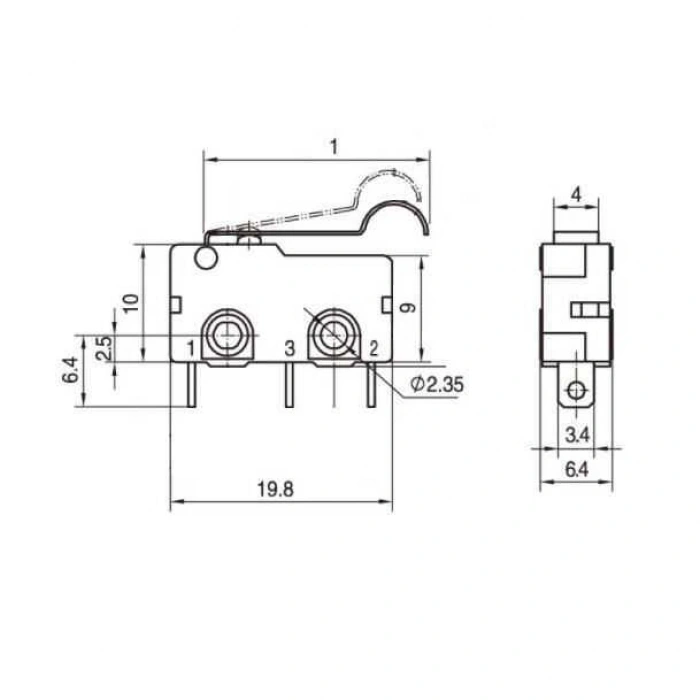 KW4A Micro Switch 3-Pin