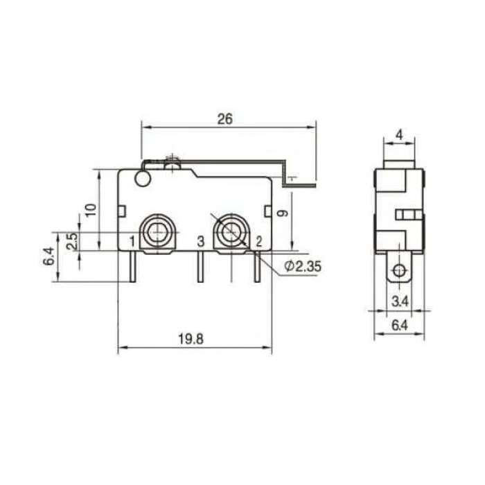KW4A Micro Switch 3-Pin