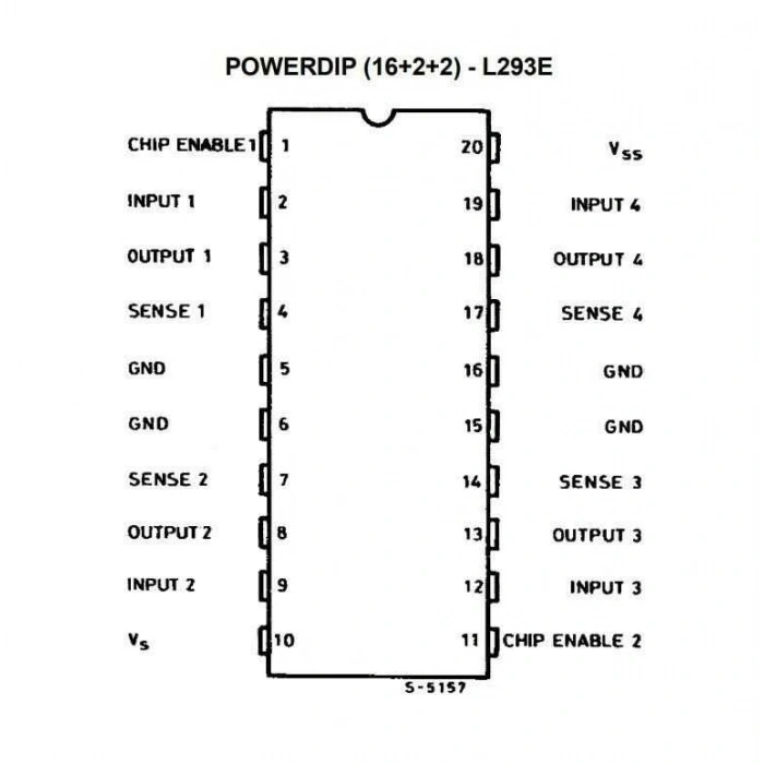 L293E DIP-20 Motor Sürücü Entegresi