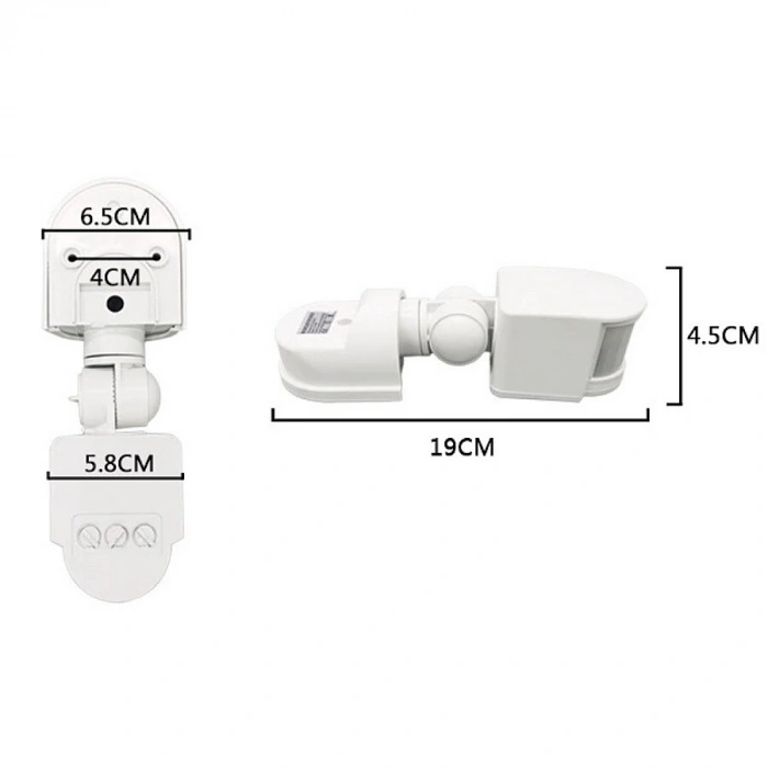 LD-TT-02 AC 220V 180° Ayarlanabilir PIR Hareket Sensörü