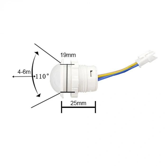 LD-TT-14 AC 220V 110° Mini PIR Hareket Sensörü