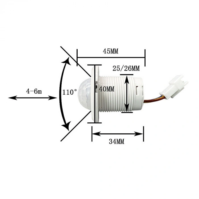 LD-TT-15 AC 220V 110° Ayarlanabilir Mini PIR Hareket Sensörü