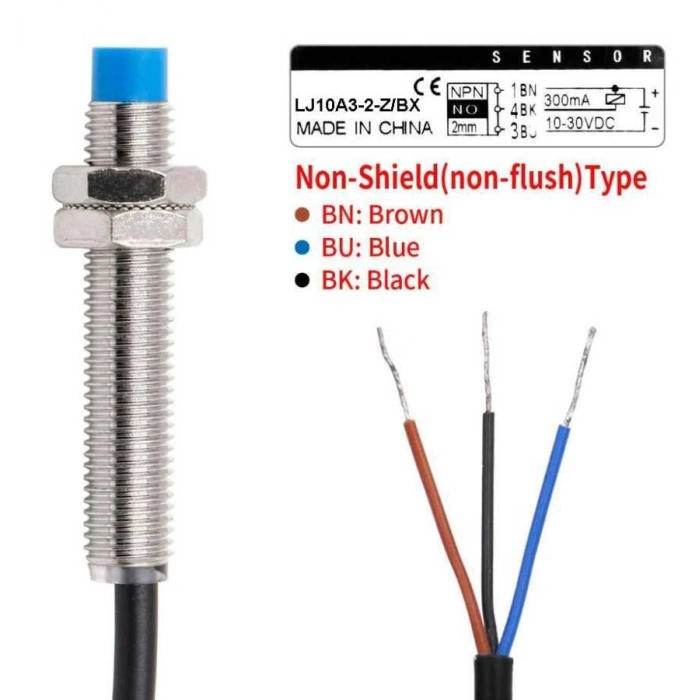 LJ10A3-2-Z/BX 6-36V 2mm NPN NO Endüktif Mesafe Sensörü