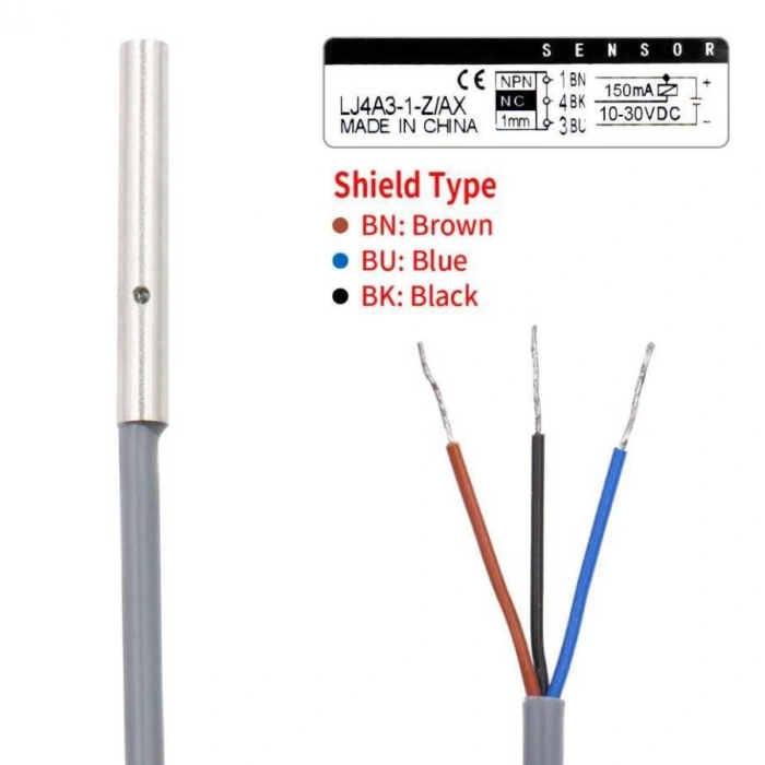 LJ4A3-1-Z/AX 6-36V 1mm NPN NC Endüktif Mesafe Sensörü