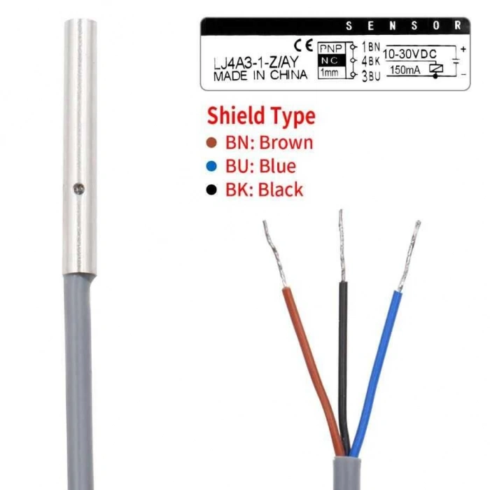 LJ4A3-1-Z/AY 6-36V 1mm PNP NC Endüktif Mesafe Sensörü