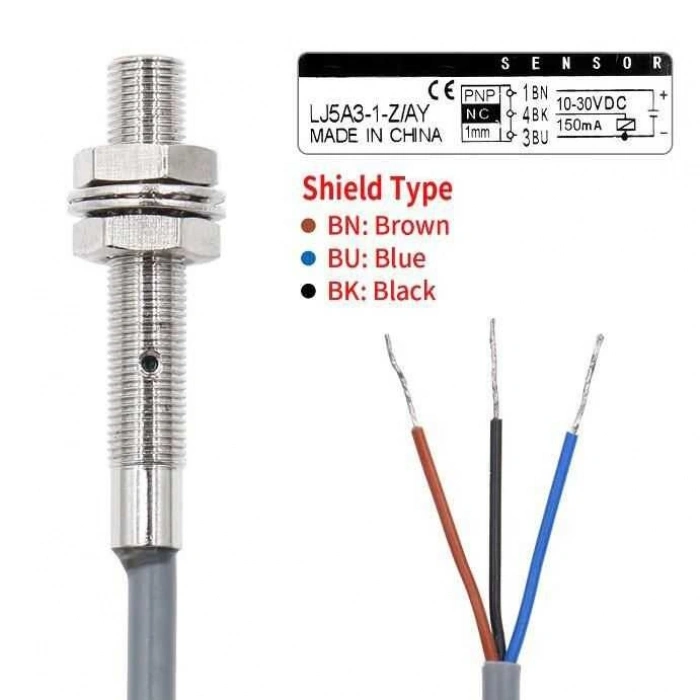 LJ5A3-1-Z/AY 6-36V 1mm PNP NC Endüktif Mesafe Sensörü