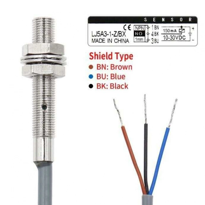 LJ5A3-1-Z/BX 6-36V 1mm NPN NO Endüktif Mesafe Sensörü