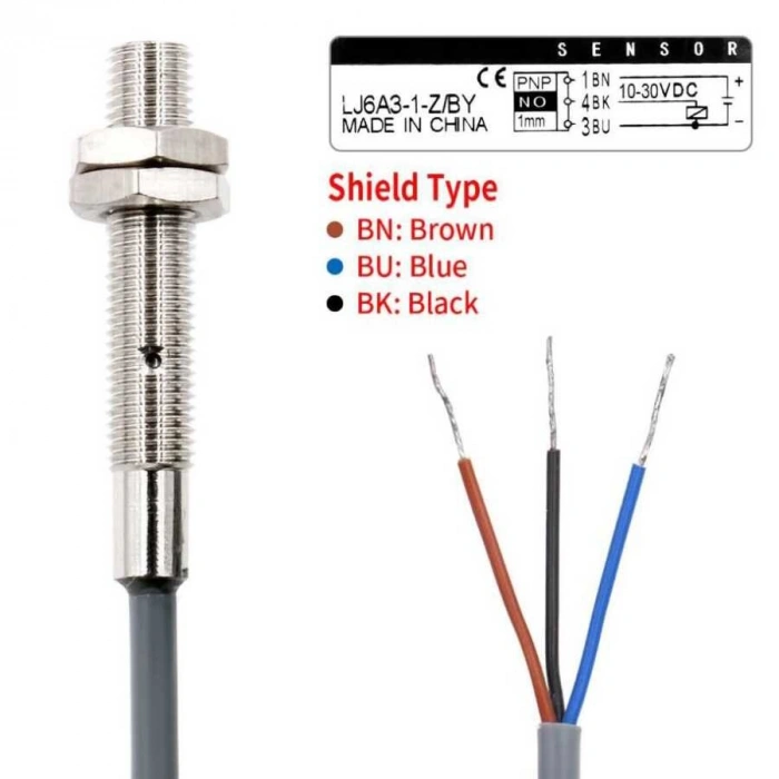 LJ6A3-1-Z/BY 6-36V 1mm PNP NO Endüktif Mesafe Sensörü