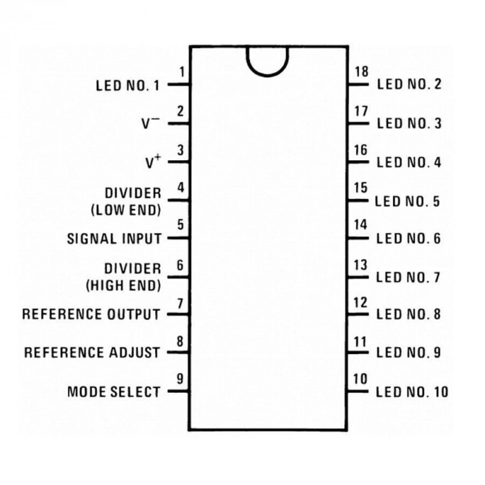 LM3915 DIP-18 Led Sürücü Entegresi