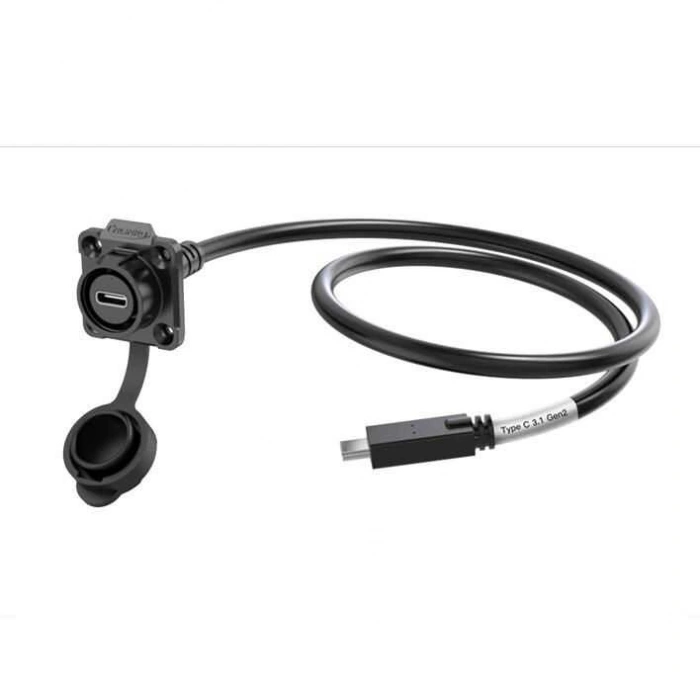 LP16-TYPEC-MP-FS-1M-002 Su Geçirmez Type C 3.1 Dişi Panel Tip Konnektör - 1M Kablo