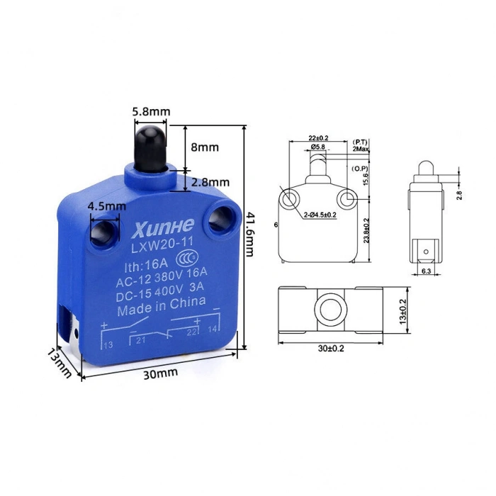 LXW20-11 8mm Micro Switch 4-Pin