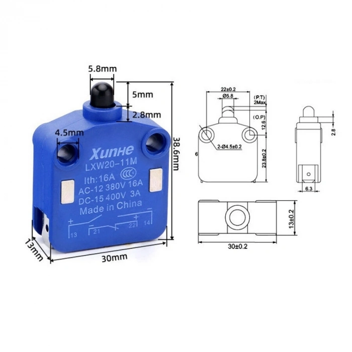 LXW20-11M 5mm Micro Switch 4-Pin - Mıknatıslı