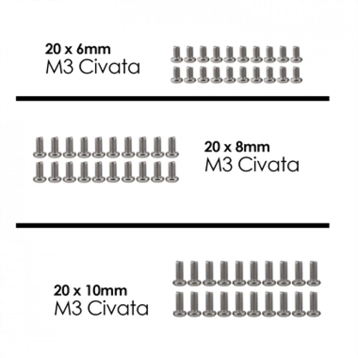 M3 Civata ve Somun Seti YSB (10 Parça 240 Adet)