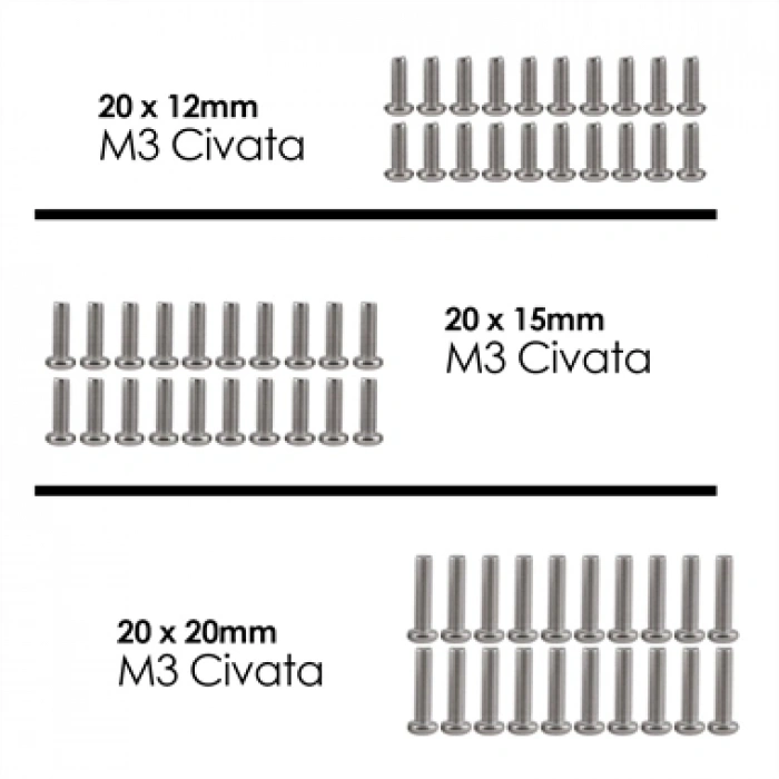 M3 Civata ve Somun Seti YSB (10 Parça 240 Adet)
