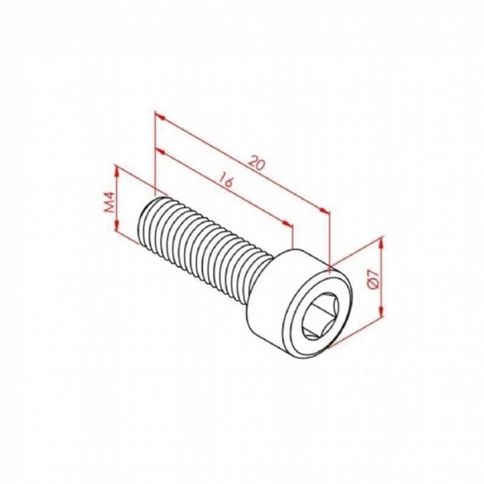M4x16mm İmbus Cıvata DIN 912