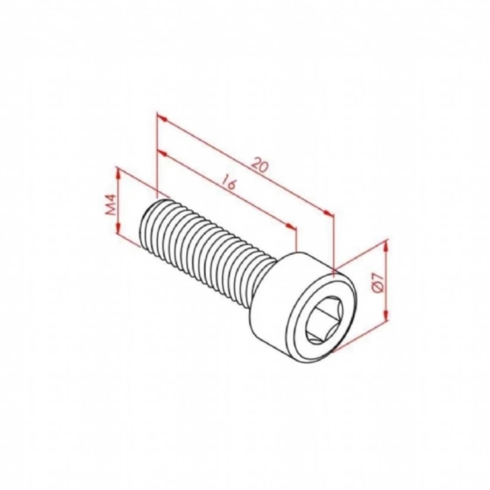 M4x16mm İmbus Cıvata DIN 912