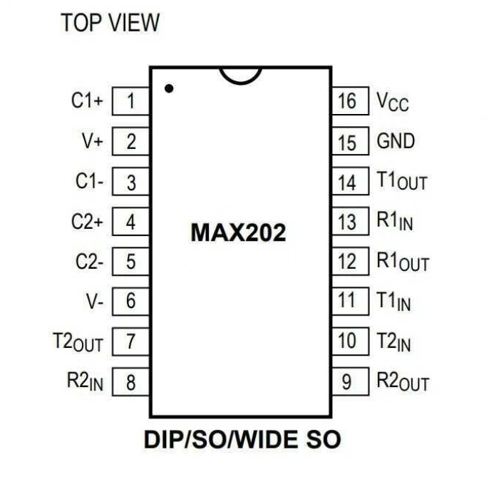 MAX202EPE DIP-16 RS Seri Protokol Entegresi