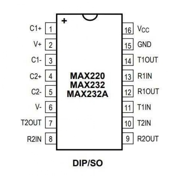 MAX232DRG4 SOIC-16 SMD RS Seri Protokol Entegresi