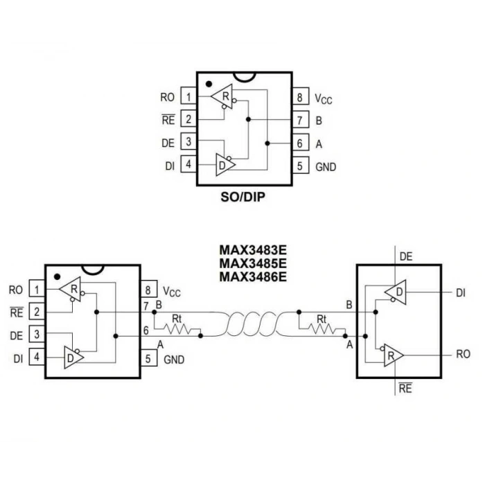 MAX3485EESA+ SOIC-8 RS Seri Protokol Entegresi