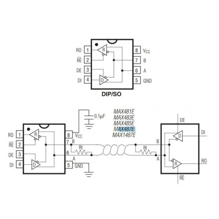 MAX483CSA SOIC-8 RS Seri Protokol Entegresi