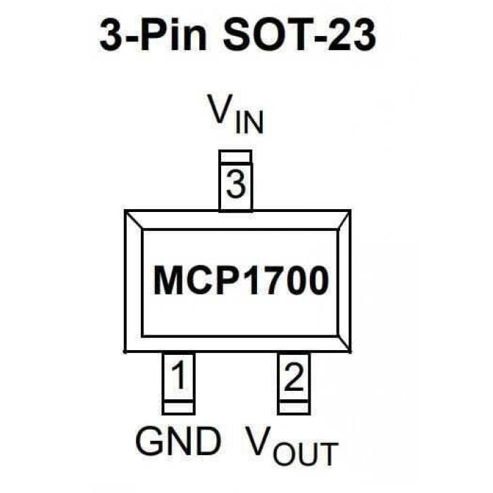 MCP1700T-3302E/TT SOT-23-3 SMD 3.3V Voltaj Regülatörü