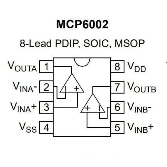 MCP6002T-I/MS MSOP-8 Smd OpAmp Entegresi