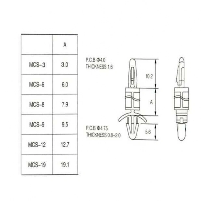 MCS-9 Plastik Tırnaklı Distans