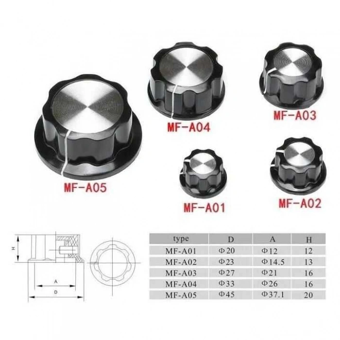 MF-A03 6mm Potansiyometre Başlığı - 27x16mm