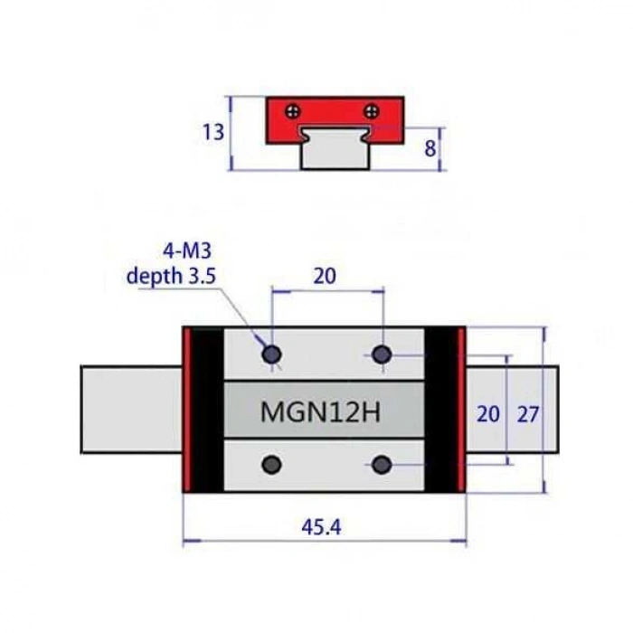 MGN12H Bilyalı Rulman Blok - MGN12H Araba