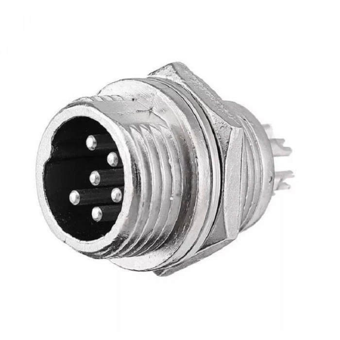 Mike Konnektör 12mm 6 Pin - Erkek