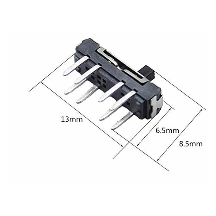 MSS-23D18 2P3T 3 Konumlu 8 Pin Sürgülü Slide Switch
