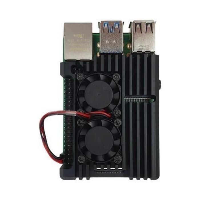 Raspberry Pi 4 Çift Fanlı Alüminyum Kasa Soğutucu