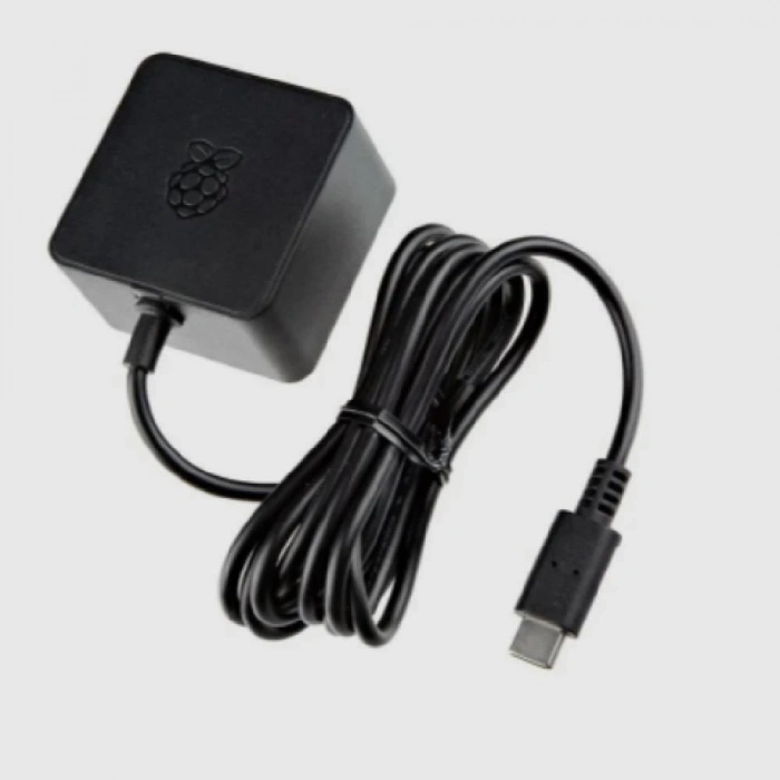Raspberry Pi 5 Lisanslı Güç Adaptörü Type-C Siyah