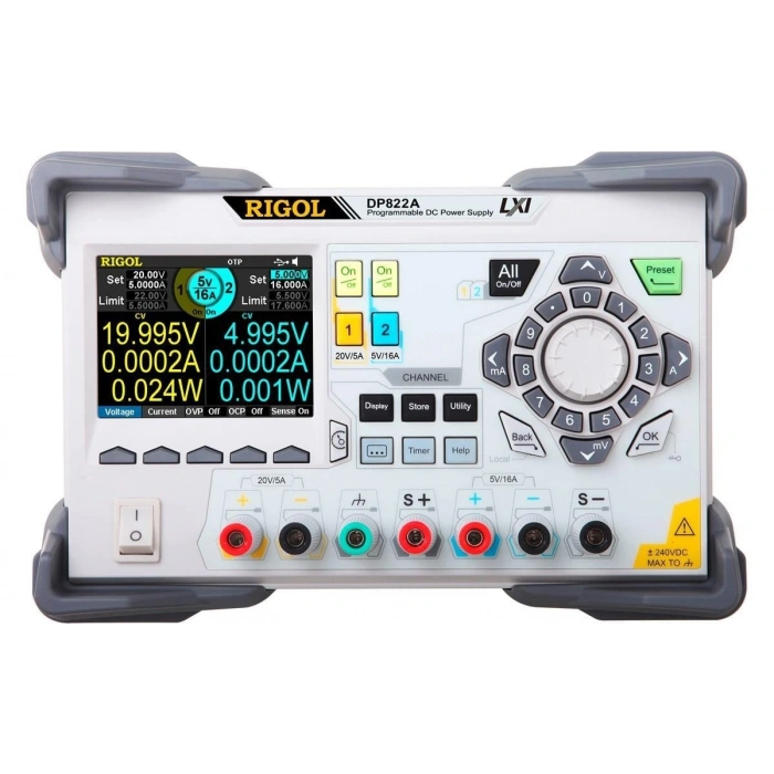 Rigol DP822A 180W 2 Çıkışlı (+20 V / 5 A, +5 V / 16 A) Programlanabilir DC Güç Kaynağı