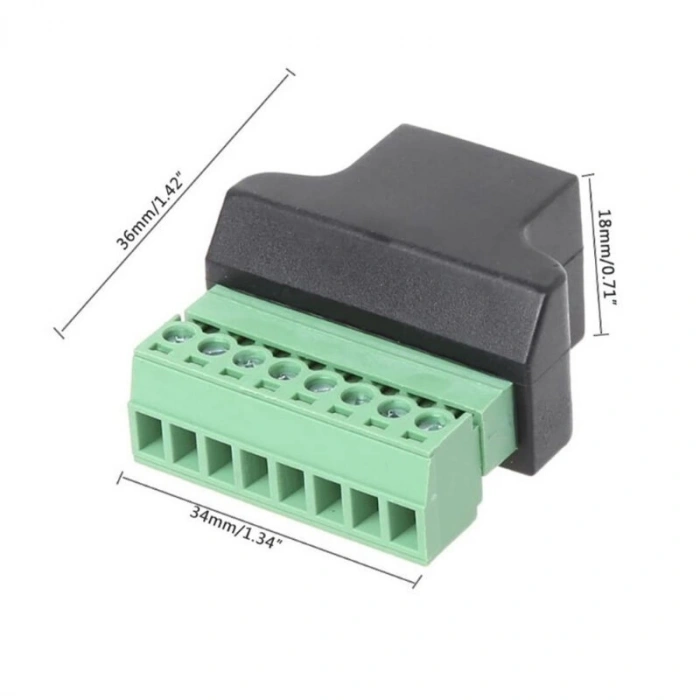 RJ45 Dişi 8 Pin Vidalı Terminal Dönüştürücü Adaptör