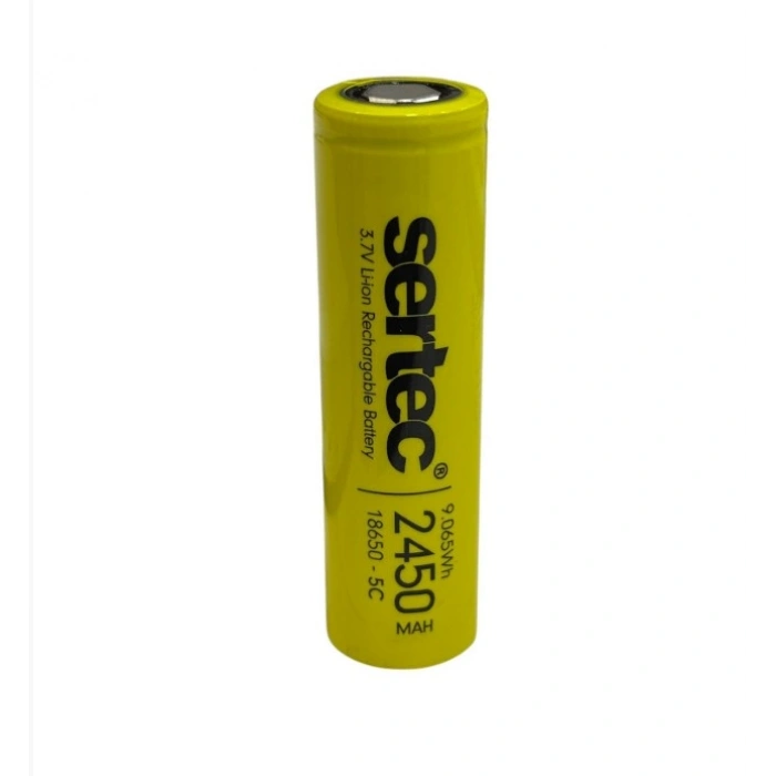 Sertec 18650 3.7V 2450mAh 5C Li-Ion Şarj Edilebilir Pil
