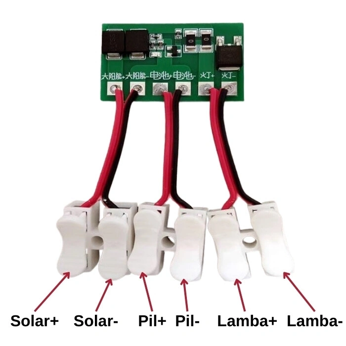 Solar Panel ile Lamba Kontrol Modülü - Lipo Pil Şarj Kartı