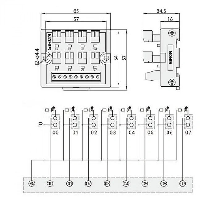 T083 24V 1A 8-Bit Giriş Ray Tipi Terminal Blok