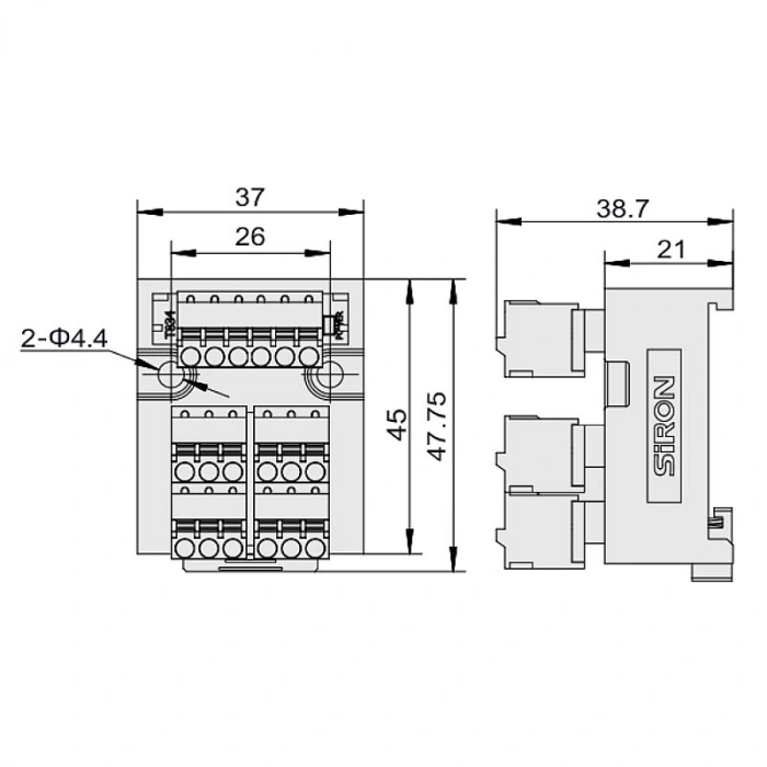 T834 24V 1A 4-Bit Giriş Ray Tipi Terminal Blok