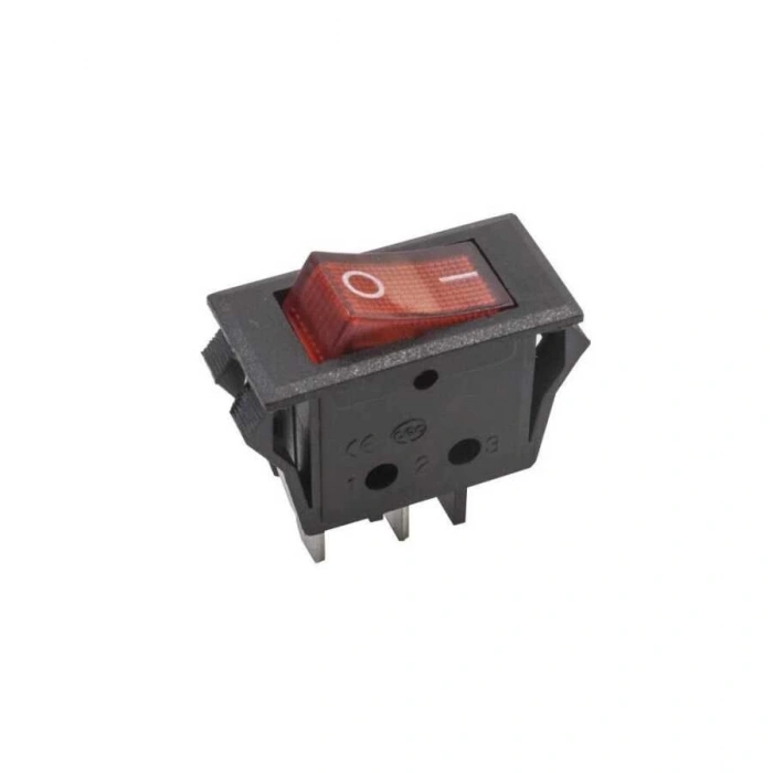 T85 Tekli Dar Işıklı On/Off Anahtar - Kırmızı