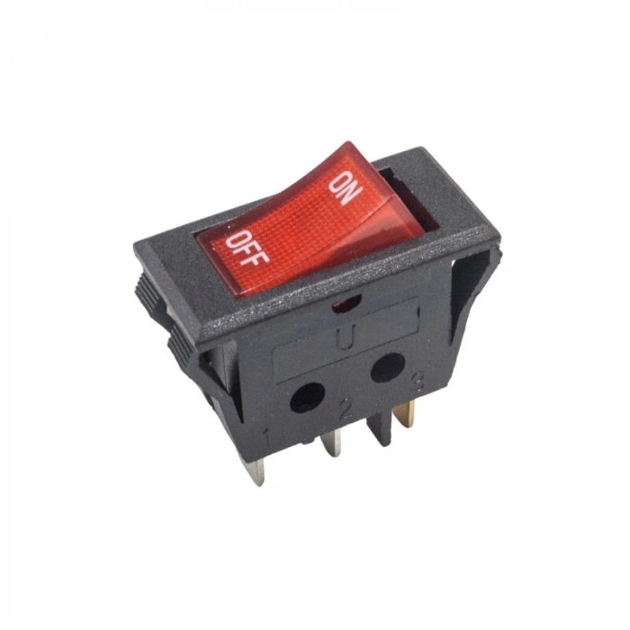 T85 Tekli Dar Işıklı On/Off Anahtar - Kırmızı